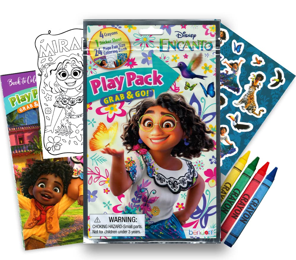 Disney Encanto Coloring Book Activity Set for Kids - Bundle Includes Coloring Books, Play Pack, Stickers
