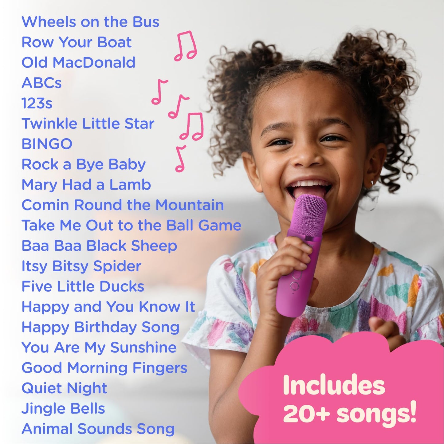 Move2Play, Mini Karaoke Machine For Kids | Includes 20+ Kids Songs | 2 Microphones | Connect With Bluetooth | Valentine'S Day &