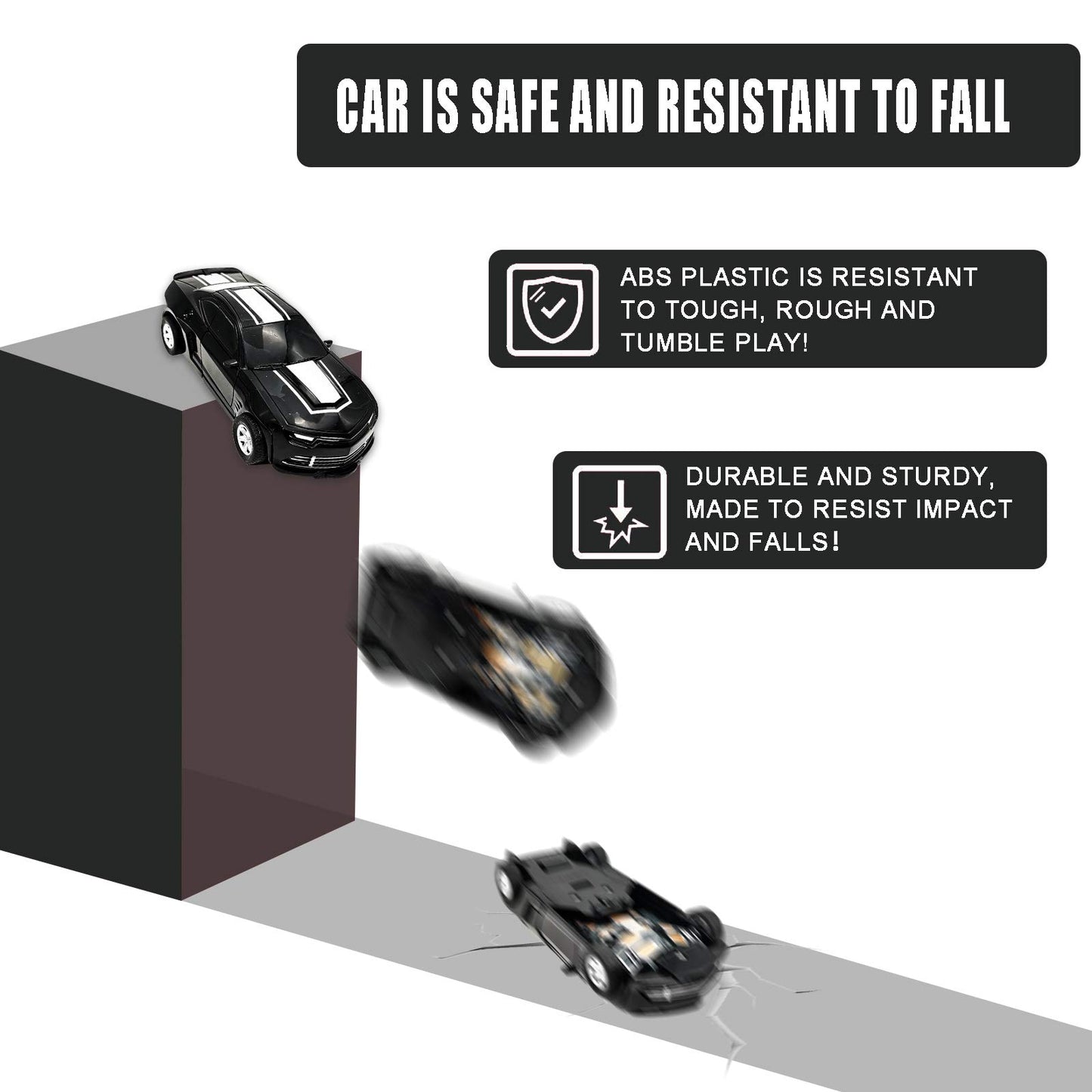 Transforming Toys Car - Robot Car Toy 2 In 1 Deformation Car- Friction Powered Car Truck Toys (Black)