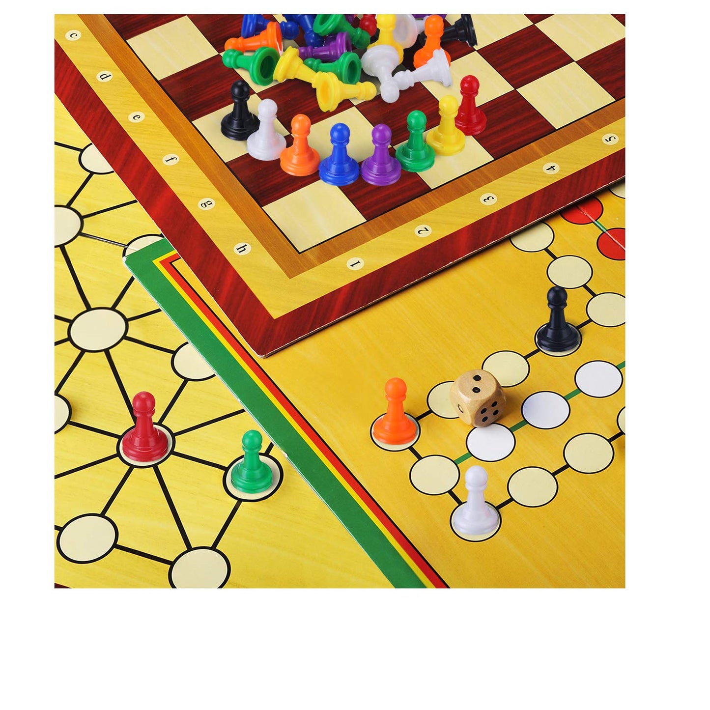 Shappy 32-Piece Multicolor Plastic Pawn Game Set for Board Games - 1 Inch Red Markers
