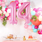 Pink Number 14 Balloon, 40 Inch Big Large Foil Helium Number Balloons, Giant Mylar Number 14 Balloons For 14 Years Old Birthday