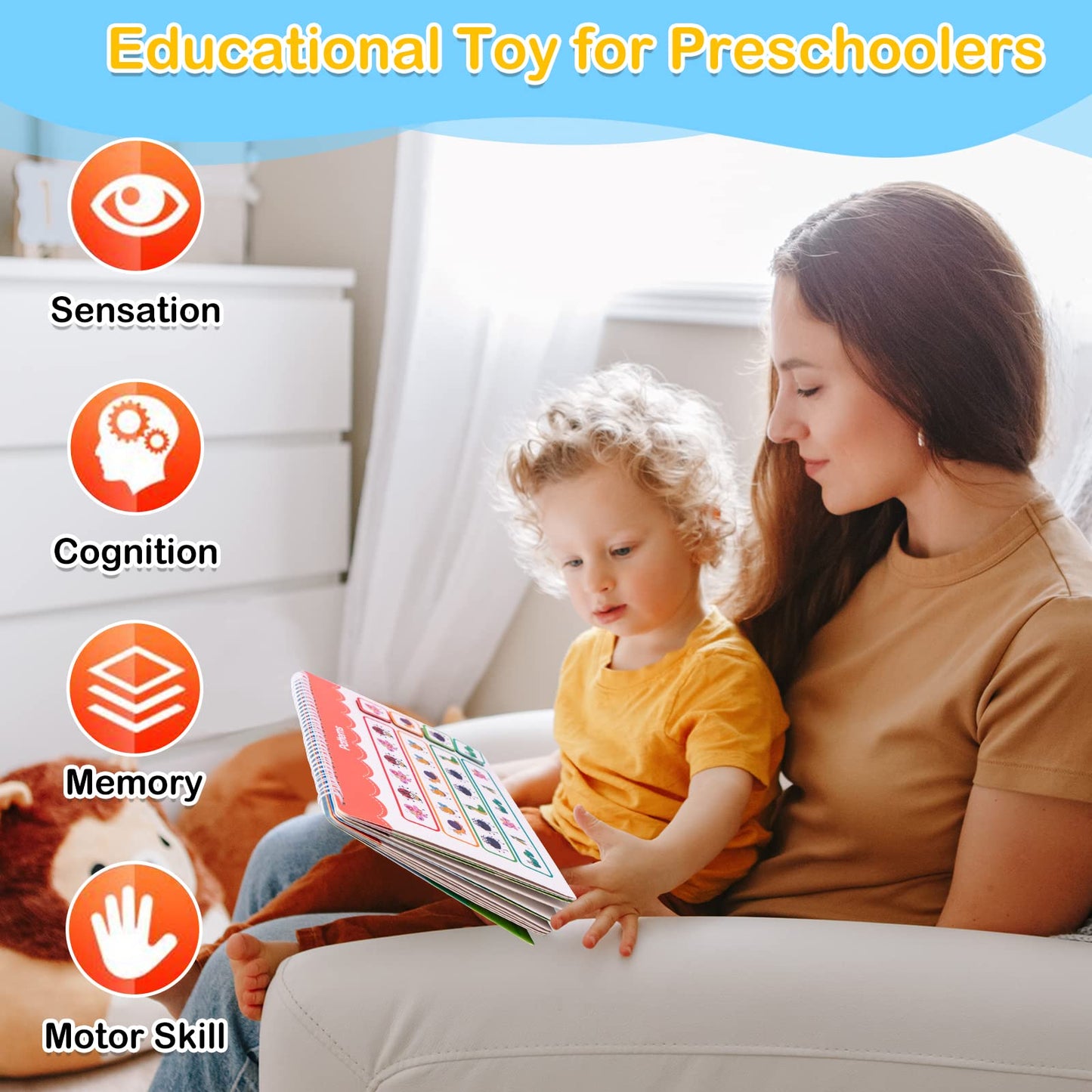 Foayex Montessori Learning Toys For Toddlers | Preschool Books For 3-Year-Old Girls, Educational Learning Activity Book, Birthday Gifts For 2+ 3 4 5 Year Olds Boys And Girls