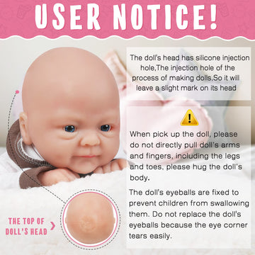 Vollence 18 Inch Full Silicone Reborn Doll - Lifelike Silicone Baby Dolls, Not Vinyl, Realistic Newborn, Soft Body, Waterproof,