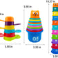 Ella Dream 17 Pcs Multicolor Nesting And Stacking Cups Set, Baby Bathtub Toys, Early Learning Educational Toys For Infants, Toddlers, Stacking Cups With The Numbers, Shapes, Fruits, Animals Patten