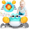 Musical Crawling Crab Baby Toy, Tummy Time Toy For 6-12 Month Boy Girl, Light-Up Walking Dancing Moving Crab Toy For 1 Year Old