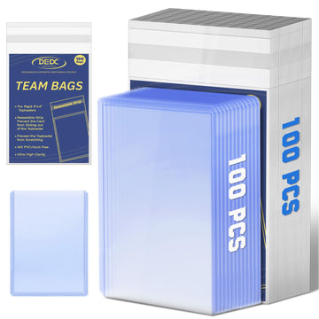 Dedc 200 Pcs Team Bag Top Loaders For Cards (100Pcs Team Bag Trading Card & 100Pcs Top Loaders Sleeves), Team Set Bags