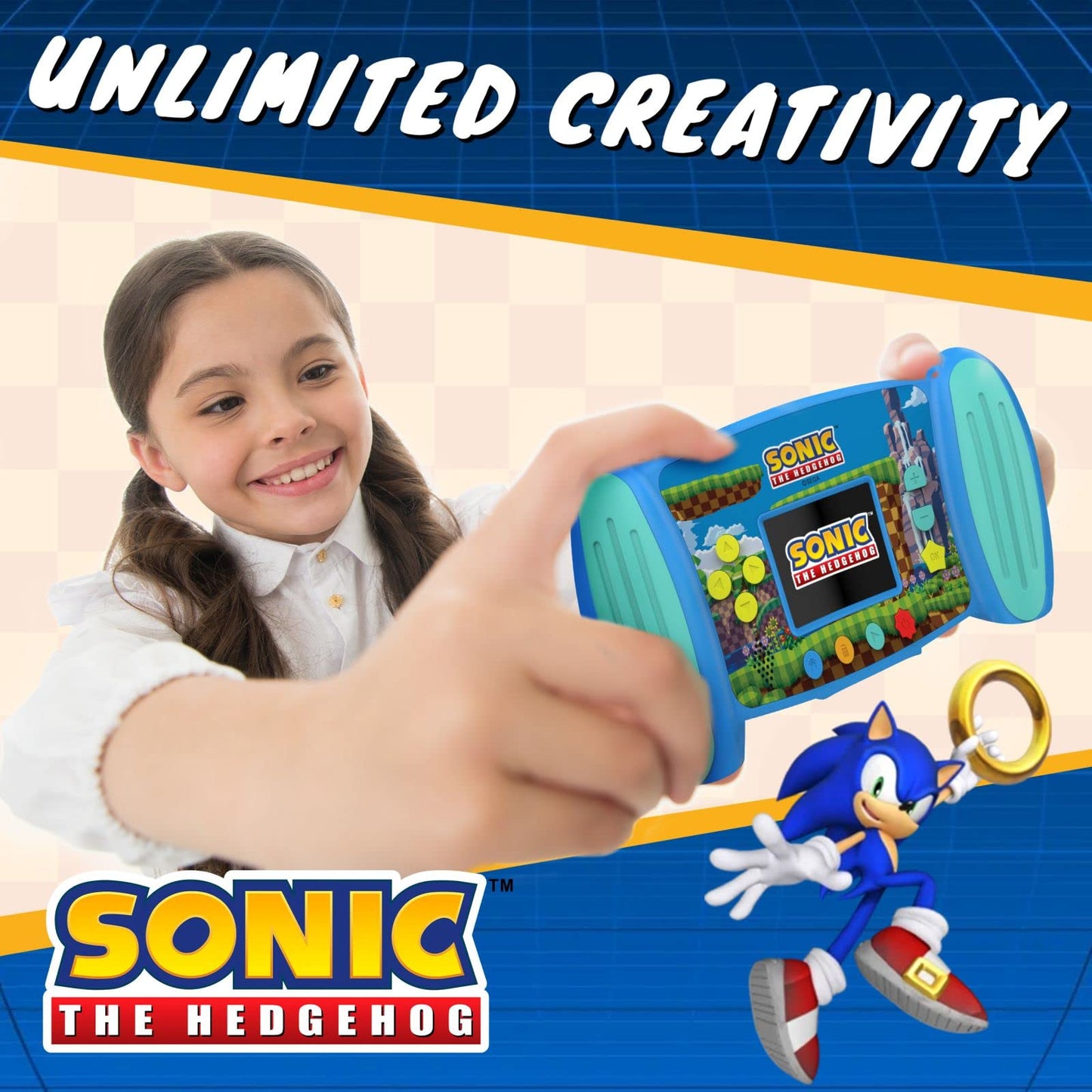 Firsttrends Sonic The Hedgehog Interactive Camera For Kids, Fun Rechargeable Camera For Children With Video, 4 X Zoom Camera, Mp