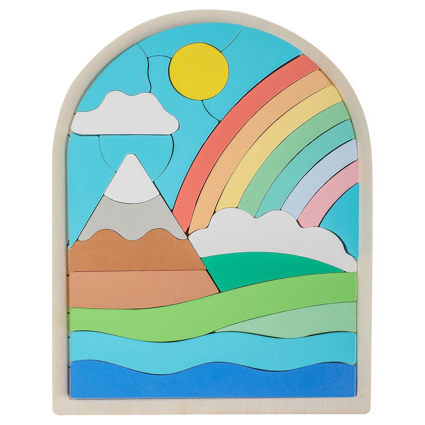 Lasoba Kids Puzzles Ages 3-5, Wooden Puzzles For Toddlers 3-5, Color Shapes Puzzles For Kids Ages 4-6, Toddler Puzzles Montessor