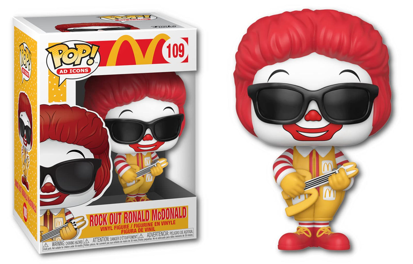 Funko Pop Ad Icons: Mcdonald'S - Rock Out Ronald Multicolor, 3.75 Inches