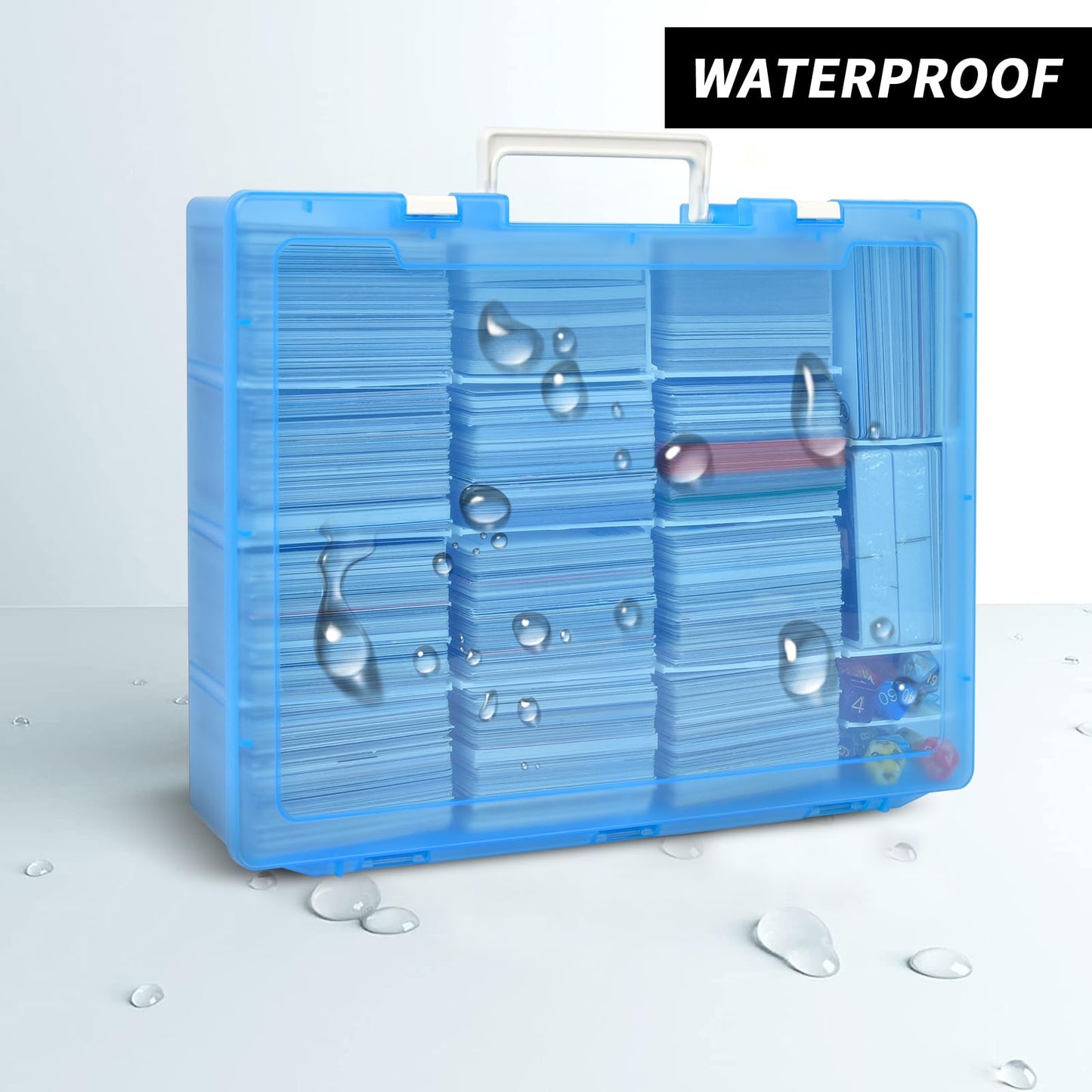 Xuerdon Trading Card Storage Box  2300+ Playing Card Case Holder Organizer Compatible with PM TCG/for Yugioh/for CAH/for Phase 10/ for Topps Football Baseball Sports Cards (Case Only) - Blue