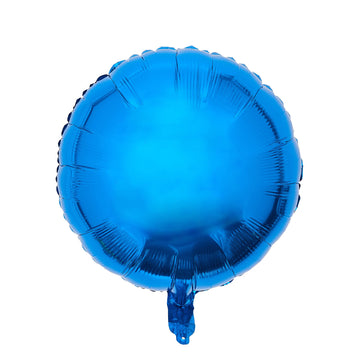 Blue Foil Balloons, Round Shape 10Pcs Big Mylar Balloons Helium Balloons For Birthday Baby Shower Wedding Party Decoration 18 In