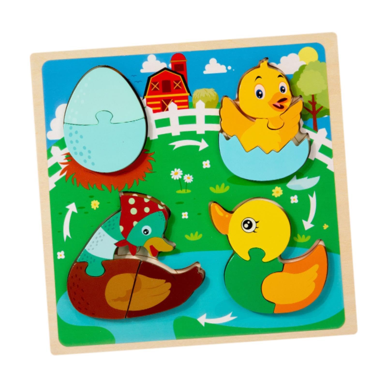 Styleheaven Wood Puzzle Gifts Portable Hands On Learning Fine Motor Skills Jigsaw Puzzle Duck|Baby|Toys For Baby|Developmental B