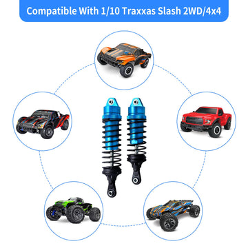 AllinRC 4PCS Aluminum Front & Rear RC Shocks for 1/10 Traxxas Slash 4x4 Shocks Rustler 4X4 Shocks Stampede 4X4 Shocks Hoss 4X4 S