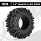 Injora 1.9'' S5 Tires Kraken Claw 106 * 38Mm Mud Terrain Tires For 1/10 Rc Crawler Car Upgrade