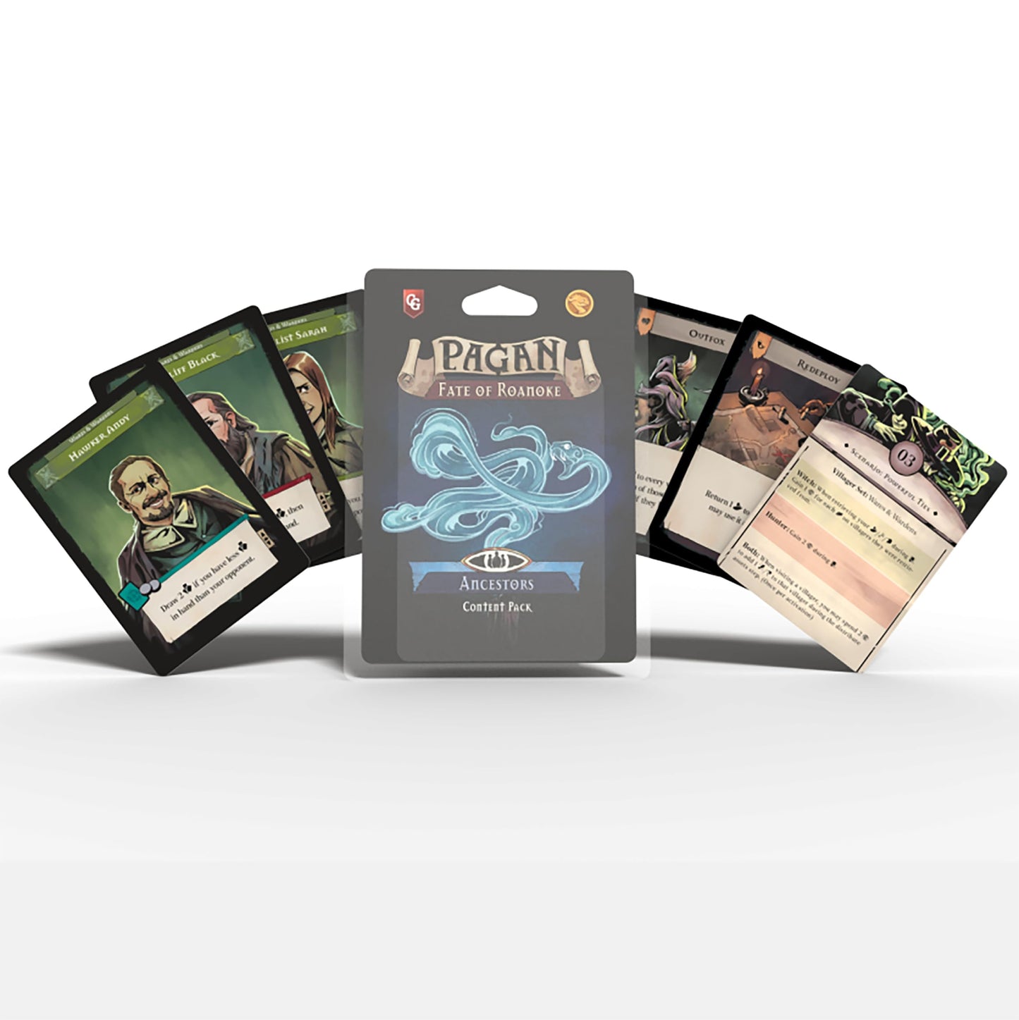 Capstone Games Pagan: Fate of Roanoke - Ancestors Expansion Pack, Dueling Witch & Hunter Asymmetrical Deduction Card Game Filled