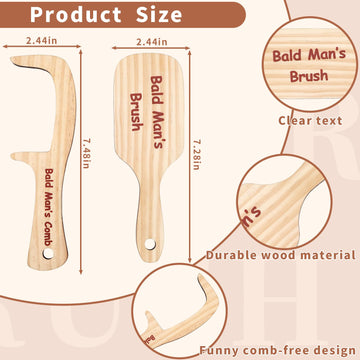 Juleasel 2Pcs Funny Bald Man'S Comb Funny Gag Gift White Elephant Gift Prank Gift For Men Hair Loss Comb For Bald Men Gift Over