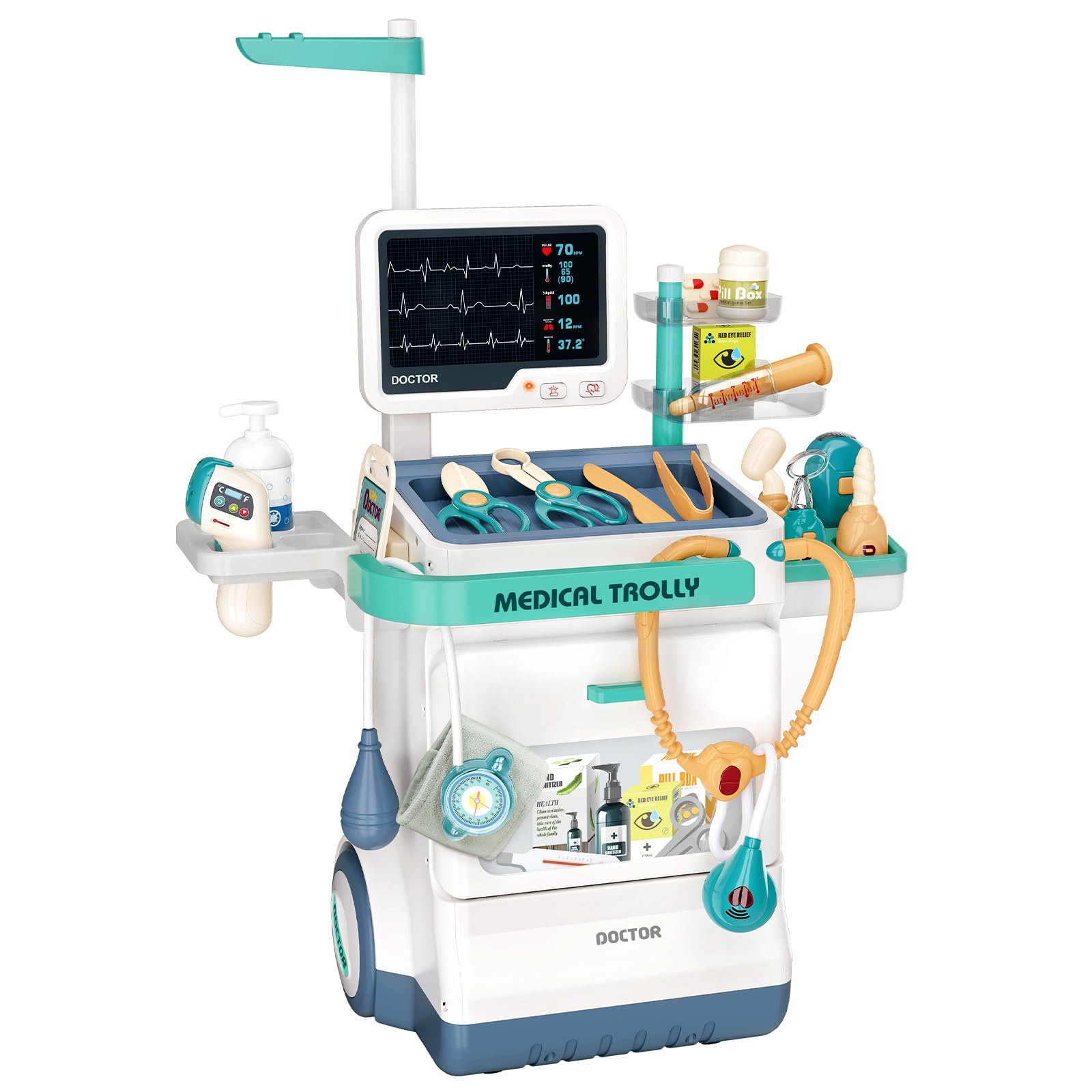 Jovow Doctor Kit for Toddlers 3-5, Medical Kit with Sound and Light Functions, Doctor Playset for Kids Birthday Gift