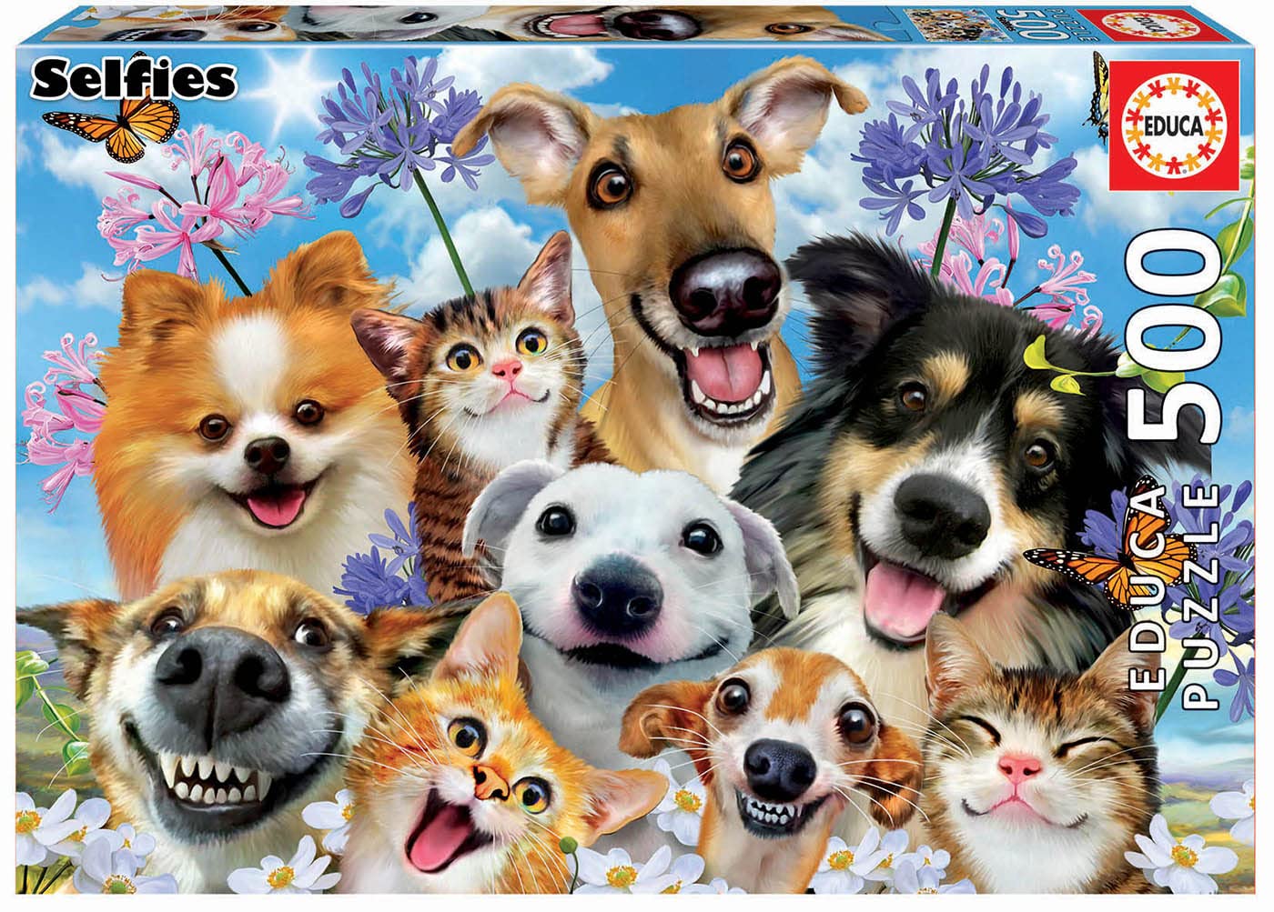 Educa Borrás 17983 Serie Selfies Fun In The Sun Selfe Educa Borras 500 Piece Jigsaw Puzzle, Multicoloured, Piezas