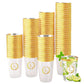 Datyiiha 100 Pieces Monogrammed Plastic Cups Gold Foil Letter L Disposable Cups 12 Oz Clear Initial Party Cups For Wedding Birth