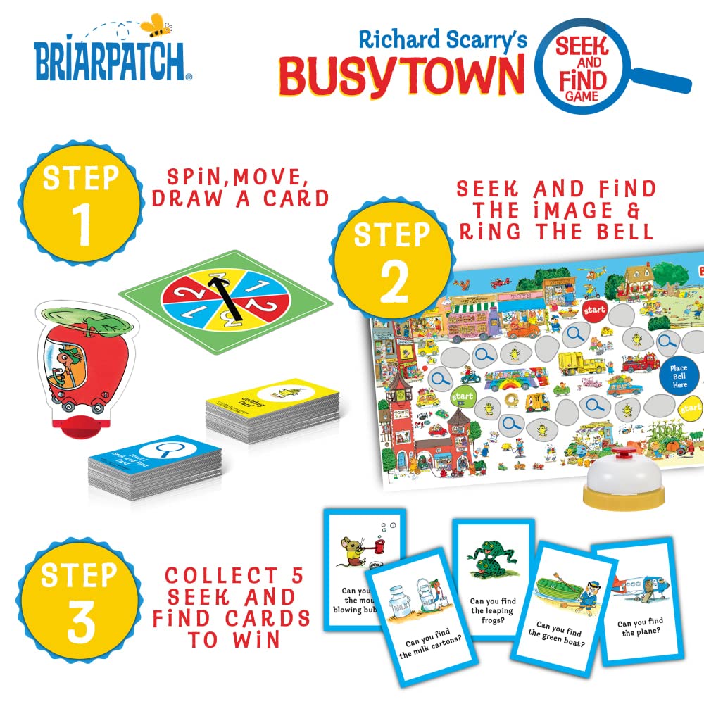 Briarpatch Busytown Seek and Find Game for Preschool, Cardboard, Multi, Model 06532