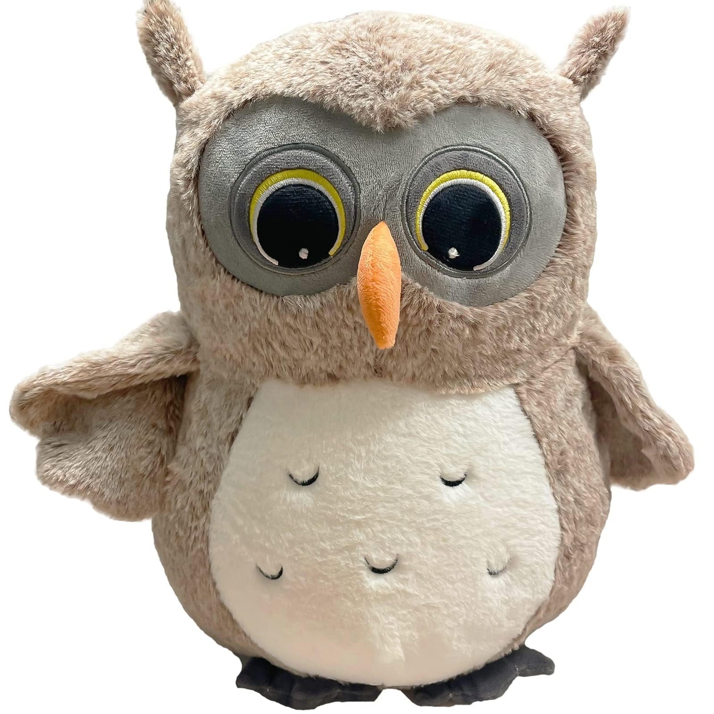 Ryttir 15.7 Inch Chubby Gray Owl Stuffed Animal  Adventure Stuffed Owl Plush Toy  Brave Boy's and Girl's Room Decor  Funny Owls Gift for Kids and Women