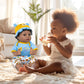 Aori Reborn Baby Dolls Black Blue Bassinet 18 Inch Lifelke Baby Boy Doll Biracial Newborn Baby In Carrier Bed With 7-Piece Gift Set