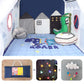 YOIKO Kids Tent Indoor Playhouse with Star String Lights, 50.4" x 47.3", PVC, Model YK_PT_002, Blue, Colorful Accessories Included