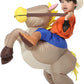 JYZCOS Inflatable Cowboy Costume for Kids Western Horse Rider Fancy Dress Halloween Party Suit (Brown Kid)