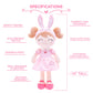 Gloveleya Personalized Doll with Your Name - Cute Pink Bunny Custom Soft Plush Doll for Girls Plush Doll Customized Gifts - Muec
