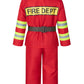 Child Fire Fighter Chief Role Costume Red For Kids(130Cm 6-7 Years)
