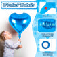 12 Pcs Heart Balloons,18 Inch Blue Heart Foil Balloons Love Balloons Valentine Balloons For Birthday Party Wedding Engagement Pa