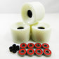 Longboard Cruiser Skateboard High Rebound Wheels + ABEC7 Speed Bearings White