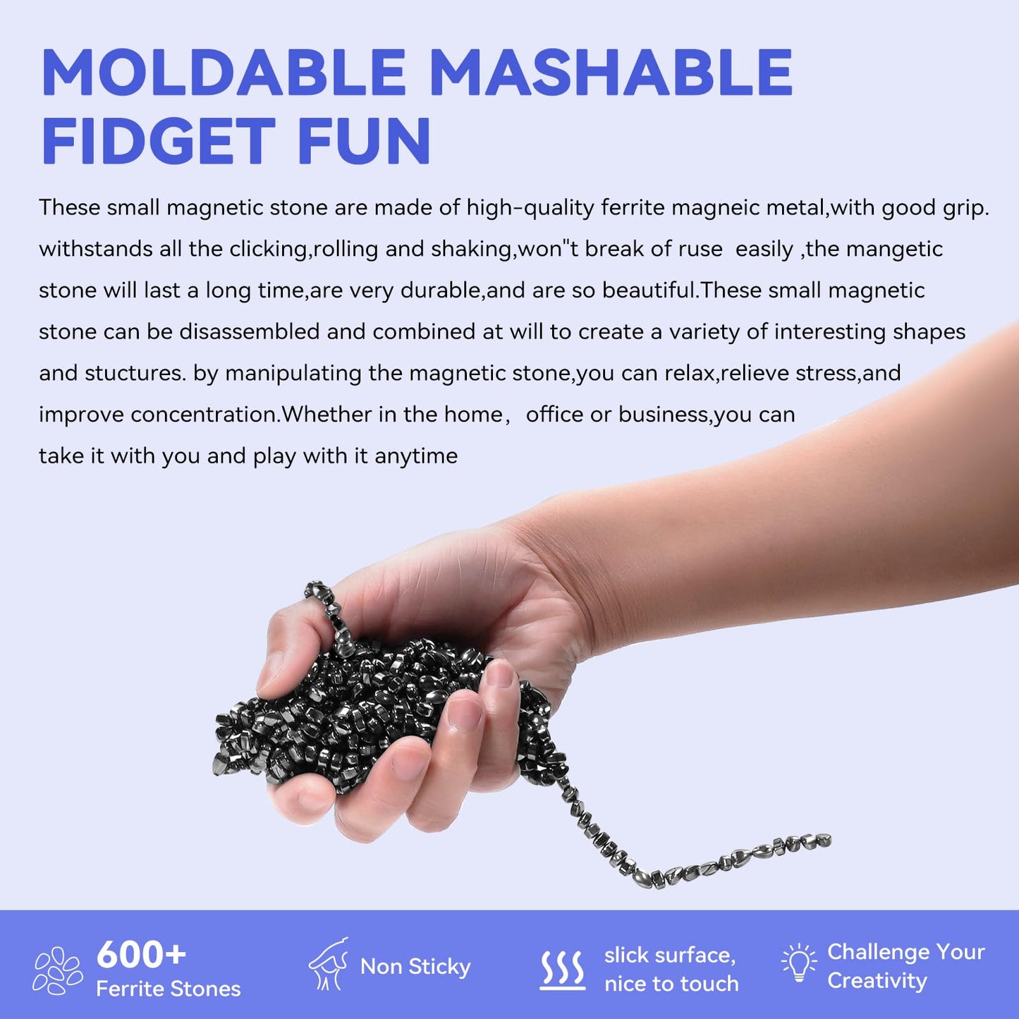 Magnetic Balls Fidget Toys Adults 600 Pcs Mini Magnetic With Four Big Magnetic Putty Desk Toys,Fidget Toys For Adults, Office De