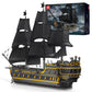 Mould King Pirate Ship Model Building Blocks Kits, Black Pearl Ship Moc Model Set To Build, Large Pirates Ship Boat Model Blocks Assembly Toy For Teens Collections (5266 Pieces)