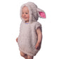 Feibel Kids Sheep Costume Boys Girls Furry Hooded Vest Cute Animal Costume Little Lamb Christmas Outfits (White, 3-4 Years)
