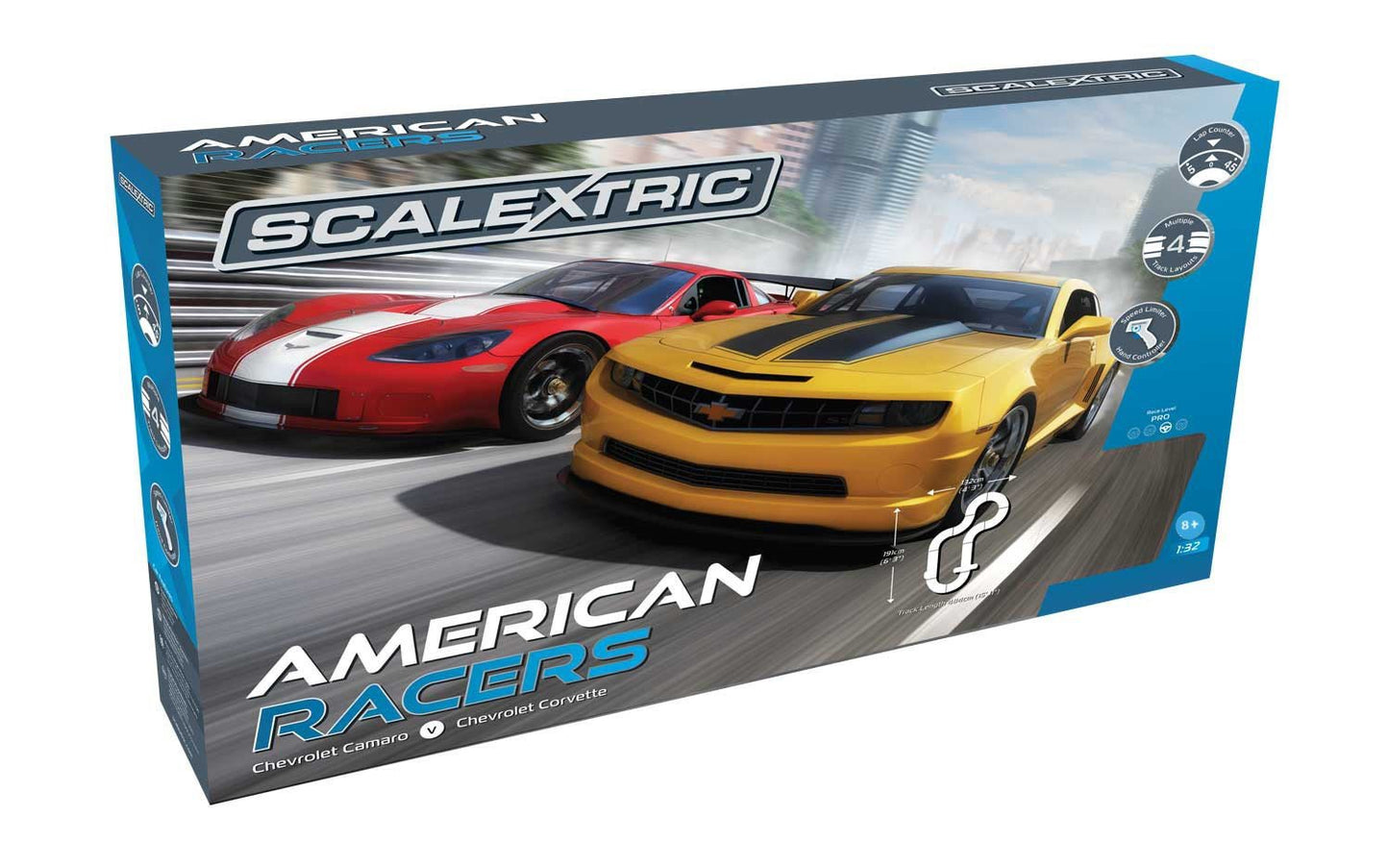 Scalextric American Racers 1:32 Slot Car Race Track C1364T Playset