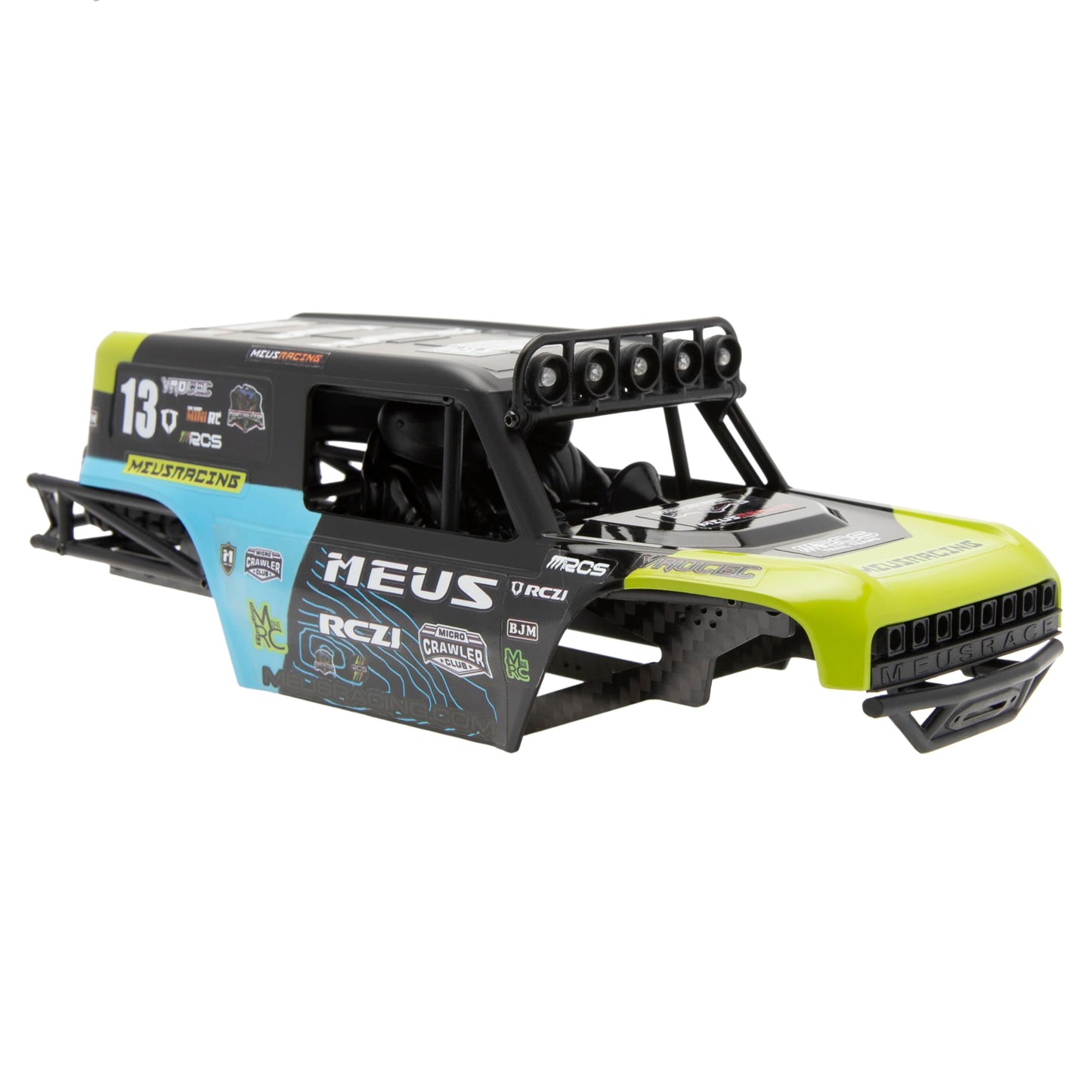 MEUS RACING SCX24 Body Shell - 5.2in ABS+Nylon Carbon Fiber for 1/24 Axial Bronco JLU B-17 C10 (Green)