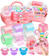 Jimcii Pink Bow Nano Tape Bubble Kit for Kids, Squishy Maker with Box, Plastic, Model Ji-1