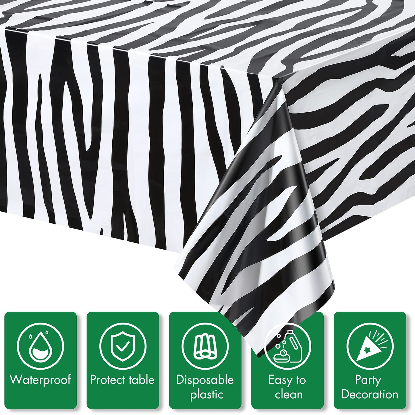 Animal Safari Tablecloth Jungle Animal Theme Tablecover Tiger Zebra Giraffe Print Table Cover Tropical Leaf Tablecloth Party Sup