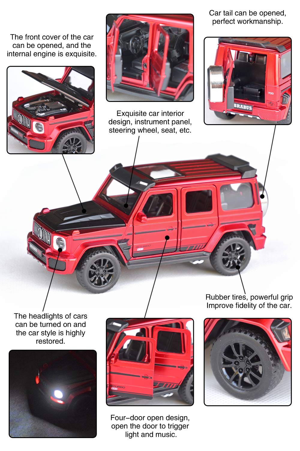 Tianmei 1:32 Suv Kids Toys Die-Cast Alloy Metal Car Model Collection Children Play Vehicle (Bbs - Red)