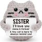Tgifglonyi Positive Crochet Cat Emotional Inspirational Support Birthday Gifts For Sister,Handmade Knitted Cat For Women Coworke