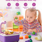 Geyiie Kitchen Sink Toy for Toddlers, Play Sink with Running Water, Upgraded Real Faucet, Dish Rack & Play Cutting Food, Kids Ki