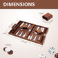 Backgn Sets for mature-themeds - 15 inch Classic Board Games with enhanced Leather Case - Travel Backgn Strategy Game Set for 2 Players - Portable Brown Backgn Set - Gift for Men