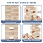 Megwoz Giant Tumble Tower Game - 60 Blocks New Zealand Pine Wooden Stacking Blocks for Kids & mature-themeds  Over 5FT Tall Indoor/Outdoor Family Games  Birthday Party Games Unique Gifts for for All Ages
