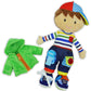 June Garden 15.5 Terry Dressy Friends Plush Doll - Educational Montessori Buckle Toy for Kids & Toddlers 2 Years and Up
