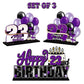 Lingteer Happy 23Rd Birthday Purple Acrylic Table Topper Centerpieces Set - Cheers To 23 Years Old Birthday 23Rd Bday Party Gift Decorations.