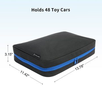 KISLANE Toy Car Storage Case for 48 Cars, Black Polyester, Model KL20010