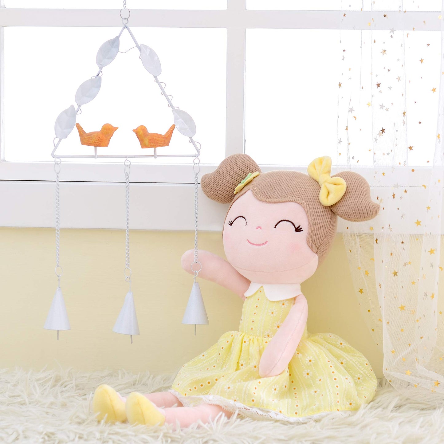 Gloveleya Baby Doll Baby Girl Gifts Plush Snuggle Dolls Soft Toys Yellow 16'