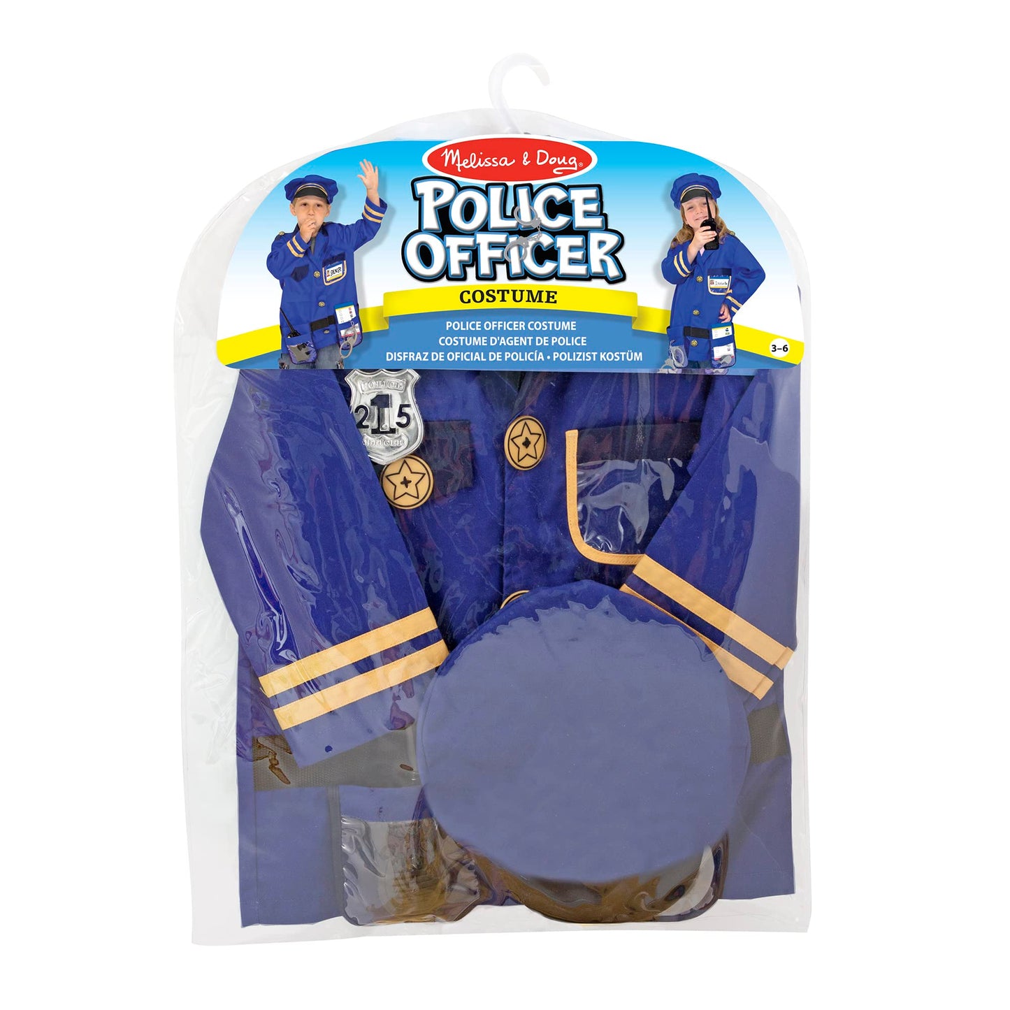 Melissa & Doug Police Officer Role Play Costume Dress-Up Set (8 Pcs)