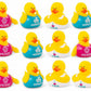 Cool Rubber Ducks (2') Standard Size. (12 Pack) Cute Duck Bath Tub Pool Toys. (Yoga Rubber Ducks)